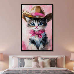 Cowboy Kitten Pink Bow Charm