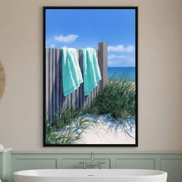 Coastal Towels On Dune Fence