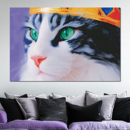Majestic Feline Emerald Eyes - NicheCanvas