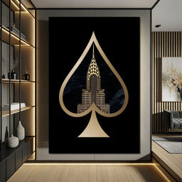 Golden Spade Deco Skyline - NicheCanvas