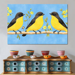 Golden Songbirds Gathering - NicheCanvas