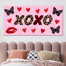 Wild Love XOXO Leopard Hearts - NicheCanvas