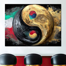 Golden Yin Yang Energy Balance - NicheCanvas