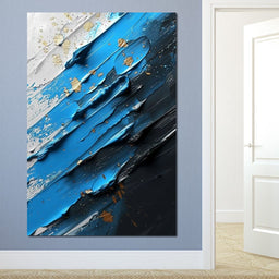 Sapphire Currents Goldleaf Flow - NicheCanvas