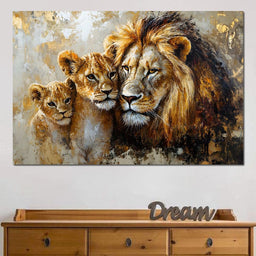 Majestic Bond of the Wild Lions - NicheCanvas