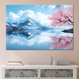 Tranquil Blossom Reflection - NicheCanvas