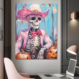 Cowboy Skeleton Pumpkin Bash - NicheCanvas