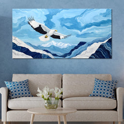 Majestic Eagle Soaring Over Peaks - NicheCanvas