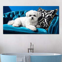 Plush Paws on Teal Dreams - NicheCanvas