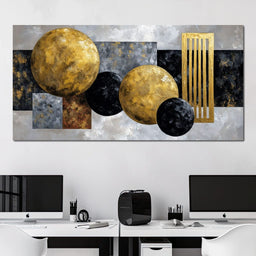 Golden Geometric Orbits - NicheCanvas