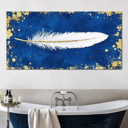Feathered Dreams in Gold - NicheCanvas