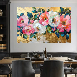 Golden Royal Flowers 08 - Wildrose Creations - NicheCanvas