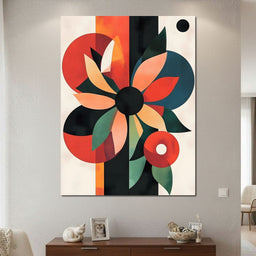 Abstract Floral Geometric Burst - NicheCanvas