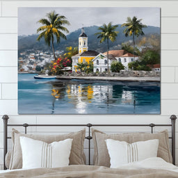 Tropical Harbor Church View - NicheCanvas