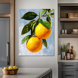 Sunlit Oranges On Branch - NicheCanvas
