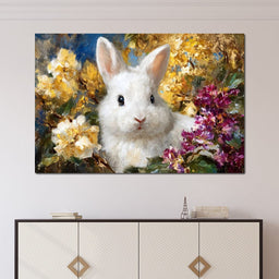 White Bunny Garden Bouquet - Neal Hackett - NicheCanvas