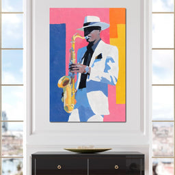Vibrant Jazz Sax Soloist Style - NicheCanvas