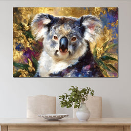 Golden Koala Portrait Glow - Neal Hackett - NicheCanvas
