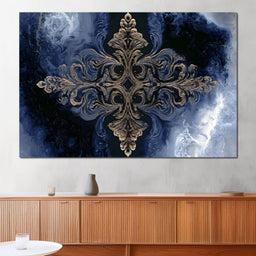 Gilded Blue Reverie - NicheCanvas