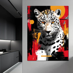 Golden Sun Leopard Stare - NicheCanvas
