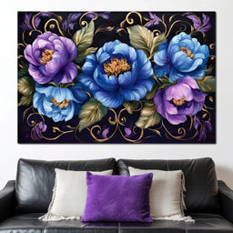 Midnight Floral Symphony - NicheCanvas
