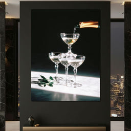 Champagne Cascade Celebration - NicheCanvas