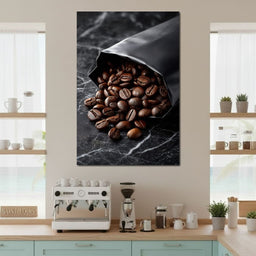 Dark Roast Coffee Bean Spill - NicheCanvas