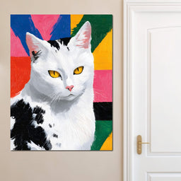 Colorful Cat Pop Style Portrait - NicheCanvas