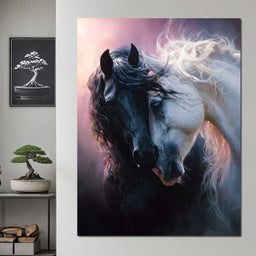 Shadowlight Twin Horses - NicheCanvas