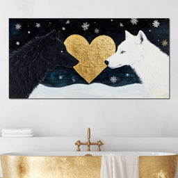 Golden Heart Winter Wolves- - NicheCanvas