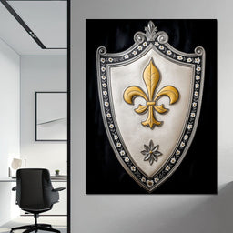 Shield of Golden Elegance Fleur De Lys - NicheCanvas