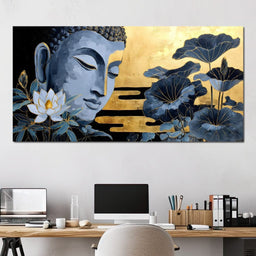 Golden Buddha Lotus Stillness - NicheCanvas