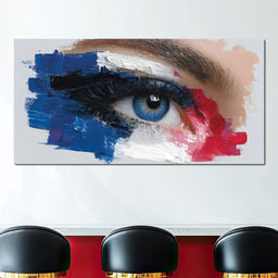 Vivid Blue Eye Impasto Vision - NicheCanvas