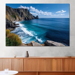 Wild Sea Cliffs Panorama - NicheCanvas