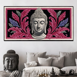 Peaceful Buddha Floral Tranquil Zen - NicheCanvas