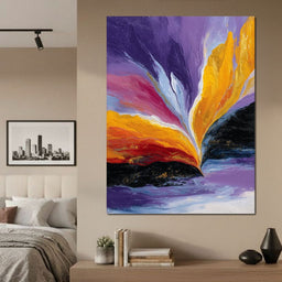 Golden Rift Over Violet Tide - NicheCanvas