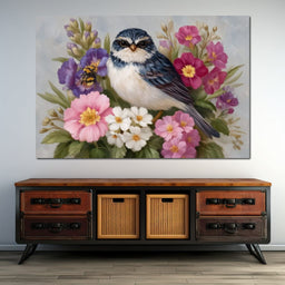 Bluebird Garden Blossom Song - NicheCanvas