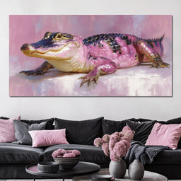 Pink Gator Lounge Portrait - NicheCanvas