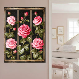 Gilded Damask Rose Collection - NicheCanvas