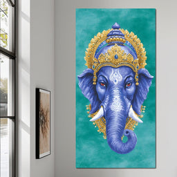 Royal Indigo Elephant Majesty - NicheCanvas