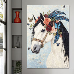 Majestic White Horse Harmony - NicheCanvas