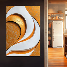 Gold Leaf Wave Relief - TooplesArt - NicheCanvas