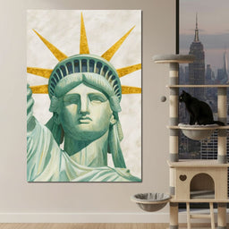 Liberty Crown Golden Rays - NicheCanvas