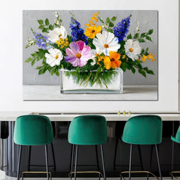 Sunlit Wildflower Still Life - NicheCanvas