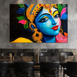Divine Blue Muse of Krishna - NicheCanvas