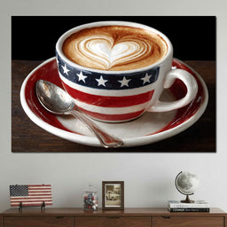 Patriotic Latte Heart Cup - NicheCanvas