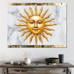 Celestial Golden Sunburst Marble - NicheCanvas