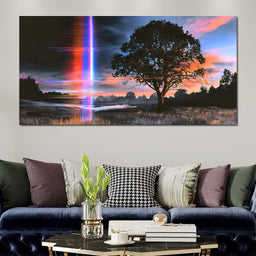 Fractured Light Over the Silent Meadow - NicheCanvas