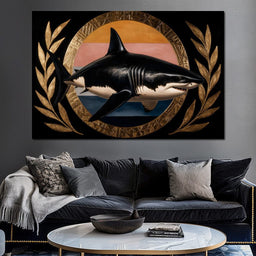 Gilded Shark Triumph Halo - NicheCanvas