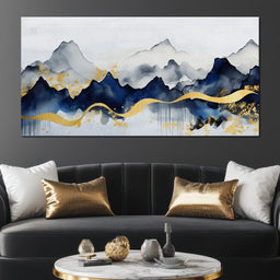 Midnight Peaks Golden Drift - NicheCanvas